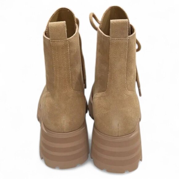 Marc Fisher Ltd Womens Beige Lug Sole Comfort Lucien Round Toe Block Heel Lace-u - Picture 5 of 6